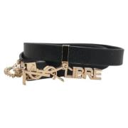 Saint Laurent Vintage Pre-owned Laeder armband Black, Dam