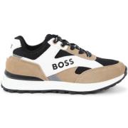 Boss Junior svart vit kamel sneakers Black, Dam