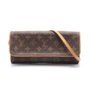 Louis Vuitton Vintage Pre-owned Canvas axelremsvskor Brown, Dam