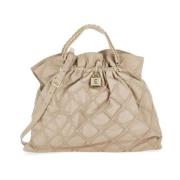 Ermanno Scervino Präglad Octavia Stor Tote Väska Beige, Dam