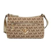 Michael Kors Elegant Jacquard Axelväska Beige, Dam