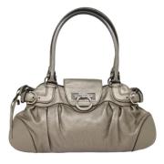 Salvatore Ferragamo Pre-owned Pre-owned Laeder handvskor Gray, Dam