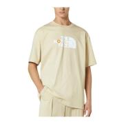 The North Face Grafiskt Tryck Oversized Bomull T-shirt Beige, Herr