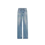 Saint Laurent Långa Raka Ben Jeans Blue, Dam