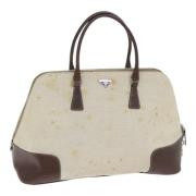 Prada Vintage Pre-owned Canvas handvskor Beige, Dam