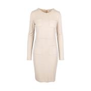 Jil Sander Pre-owned Pre-owned Stickat klnningar Beige, Dam