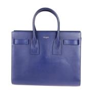 Saint Laurent Vintage Pre-owned Laeder handvskor Blue, Dam