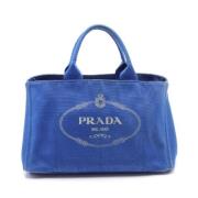 Prada Vintage Pre-owned Canvas prada-vskor Blue, Dam