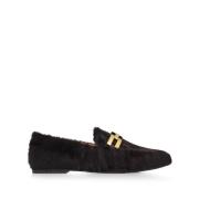 Aquazzura Furry Brandi Mokasyny Brown, Dam