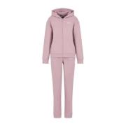 Emporio Armani EA7 Huvtröja Sweat Suit i enfärgad Pink, Dam