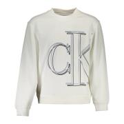 Calvin Klein Vit Bomullströja med Logotryck White, Herr