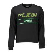 Plein Sport Svart Sweatshirt med Tryck och Långa ärmar Black, Herr