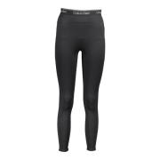 Calvin Klein Svarta leggings med kontrastdetaljer och tryck Black, Dam