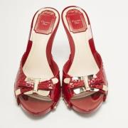 Dior Vintage Pre-owned Laeder sandaler Red, Dam