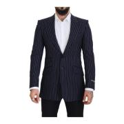 Dolce & Gabbana Marinblå Slim Fit Ullblazer Blue, Herr