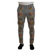 Dolce & Gabbana Elegant Chino-byxor med krontryck Multicolor, Herr