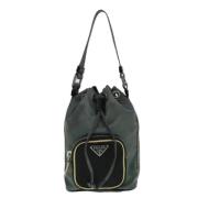 Prada Vintage Pre-owned Tyg prada-vskor Green, Dam