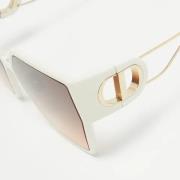 Dior Vintage Pre-owned Acetat solglasgon White, Dam