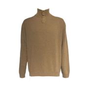 Daniele Fiesoli Mock Neck Sweater i Taupe Brown, Herr