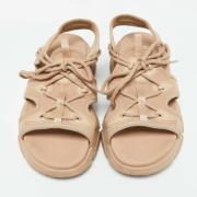 Dior Vintage Pre-owned Tyg sandaler Beige, Dam