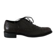 Dolce & Gabbana Brun Wingtip Derby Klädsel Skor Black, Herr