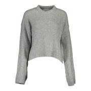 Calvin Klein Grå Damtröja med Broderi Gray, Dam