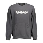 Napapijri Svart Sweatshirt med dragkedjeficka Gray, Herr