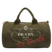 Prada Vintage Pre-owned Canvas handvskor Green, Herr