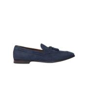 Scarosso Blå Mocka Tassel Loafers Blue, Herr