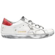 Golden Goose Superstar White and Red Sneakers White, Dam