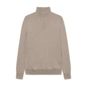 Les Deux Greyson Half Zip Merino Stickad Tröja Beige, Herr