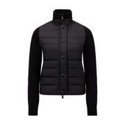 Moncler Svart Ull Regnrock Black, Dam