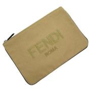 Fendi Vintage Pre-owned Canvas necessrer Beige, Dam