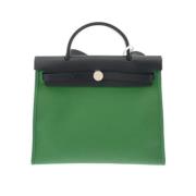 Hermès Vintage Pre-owned Canvas handvskor Green, Dam