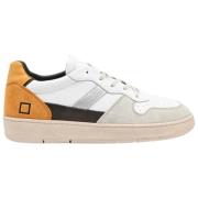 D.a.t.e. Vintage Court Sneakers Vit-Oker Multicolor, Herr