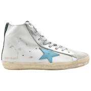 Golden Goose Vit Blå Glitter Sneakers White, Dam