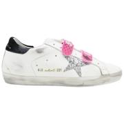 Golden Goose Old School White Silver Glitter Star Sneakers White, Dam