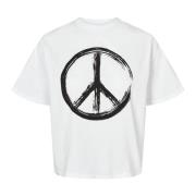 American Dreams Vit Peace Bomull Cropped Tee White, Dam