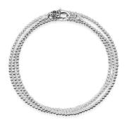 Nialaya Men's Sterling Silver Wrap-Around Bracelet Gray, Herr