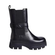 Calvin Klein Jeans Chunky Combat Chelsea Ankelboots Black, Dam