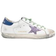 Golden Goose Vita Fuchsia Glitterstjärna Sneakers White, Dam