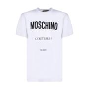 Moschino Couture Print Kortärmad T-shirt White, Herr