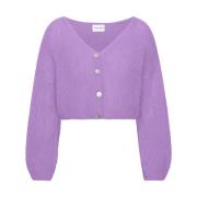 American Dreams Mohair Cropped Cardigan Lila Purple, Dam