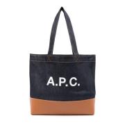 A.p.c. Karamell Toteväska i Japansk Denim och Läder Brown, Dam