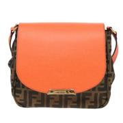 Fendi Vintage Pre-owned Canvas axelremsvskor Orange, Dam