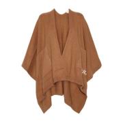 Liu Jo Brun Stickad Cape Jacka Brown, Dam