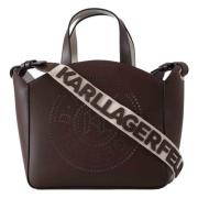 Karl Lagerfeld K/Circle Liten Tote Väska Perforerad Brown, Dam