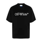 Off White Svart Bomull Logo Print T-shirts och Polos Black, Herr