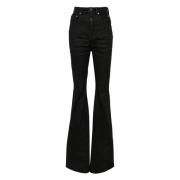 Rick Owens Svarta High Waisted Slim Fit Jeans Black, Dam