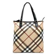 Burberry Vintage Pre-owned Canvas axelremsvskor Beige, Dam